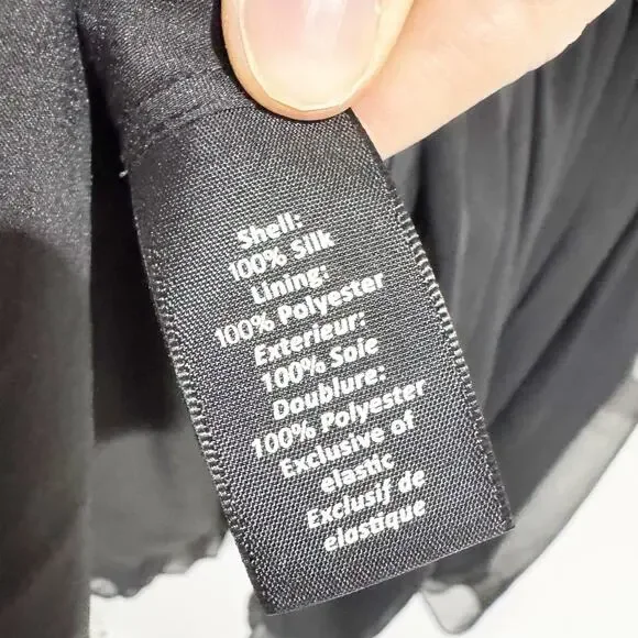 Elizabeth And James Women's Black Jana Print Silk Chiffon Dress Size 6 - Picture 6 of 9